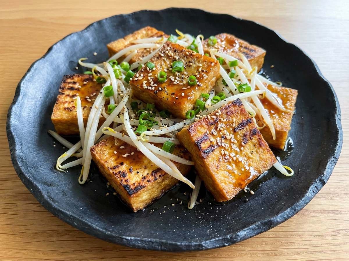 厚揚げともやしの香ばしオイスター焼き