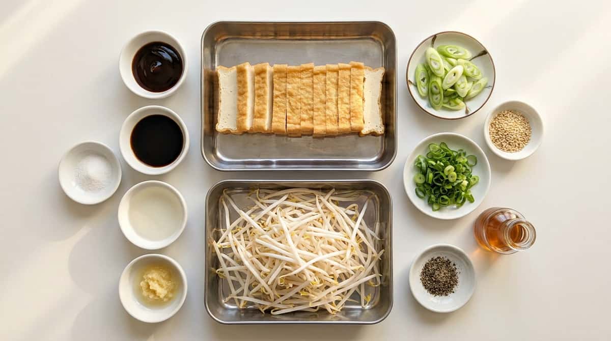 厚揚げともやしの香ばしオイスター焼き（材料）