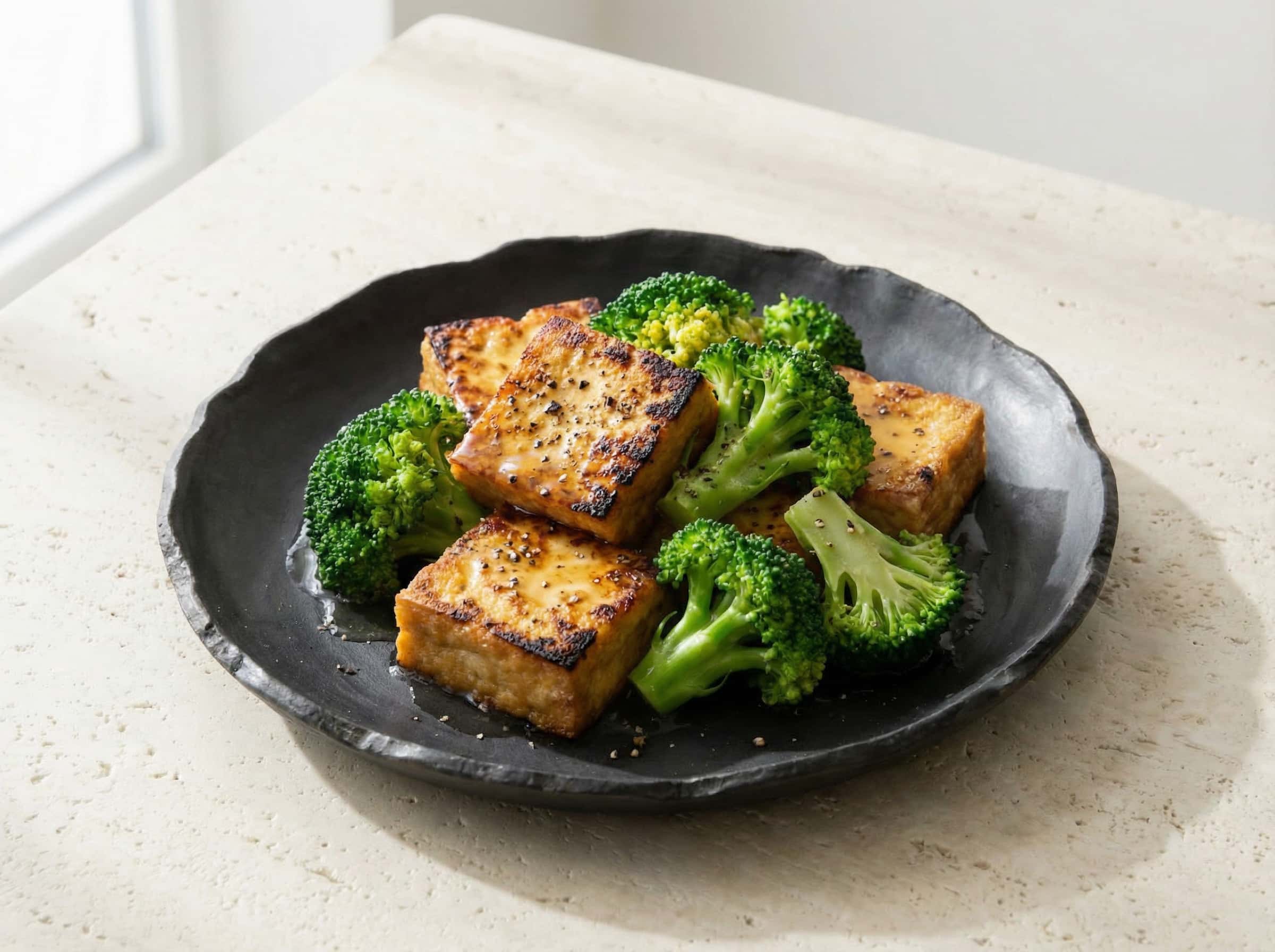 厚揚げとブロッコリーの白だし焼き