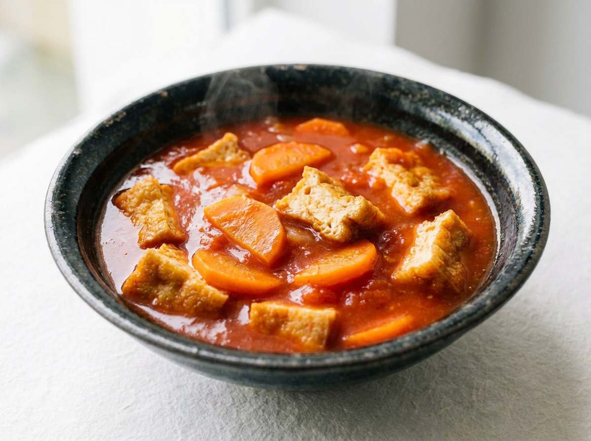 厚揚げとにんじんのトマト糖質オフスープ
