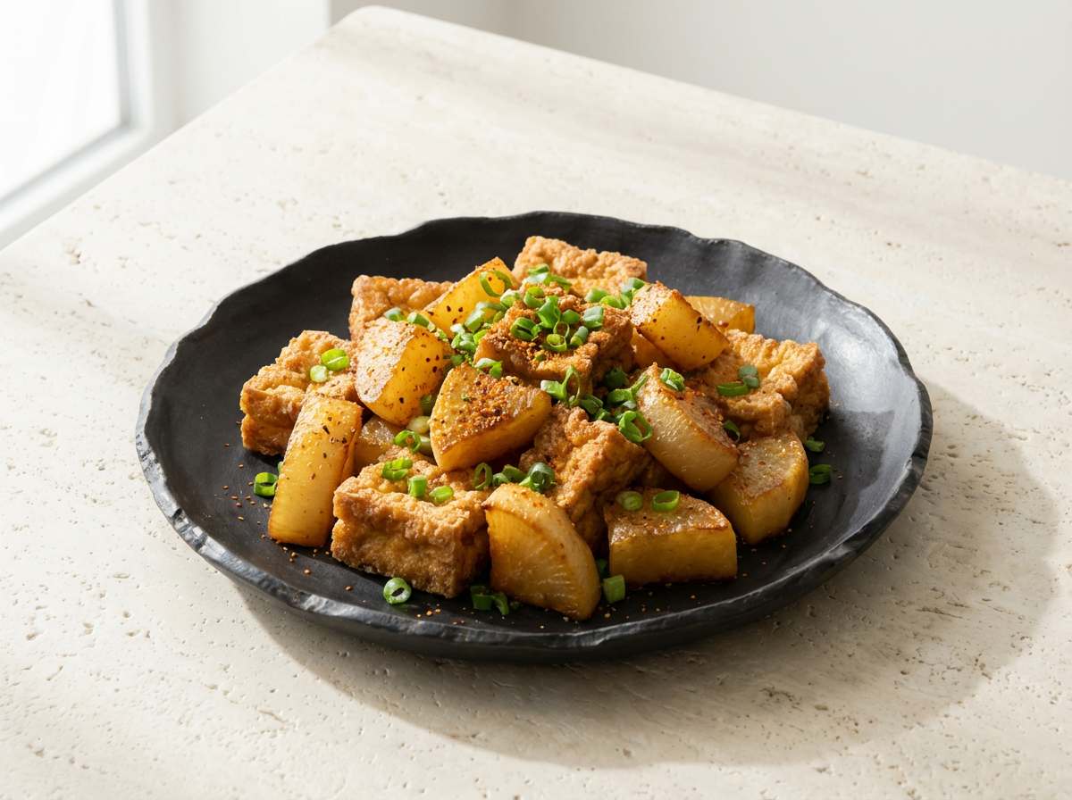 厚揚げと大根の鶏ガラ風味揚げ