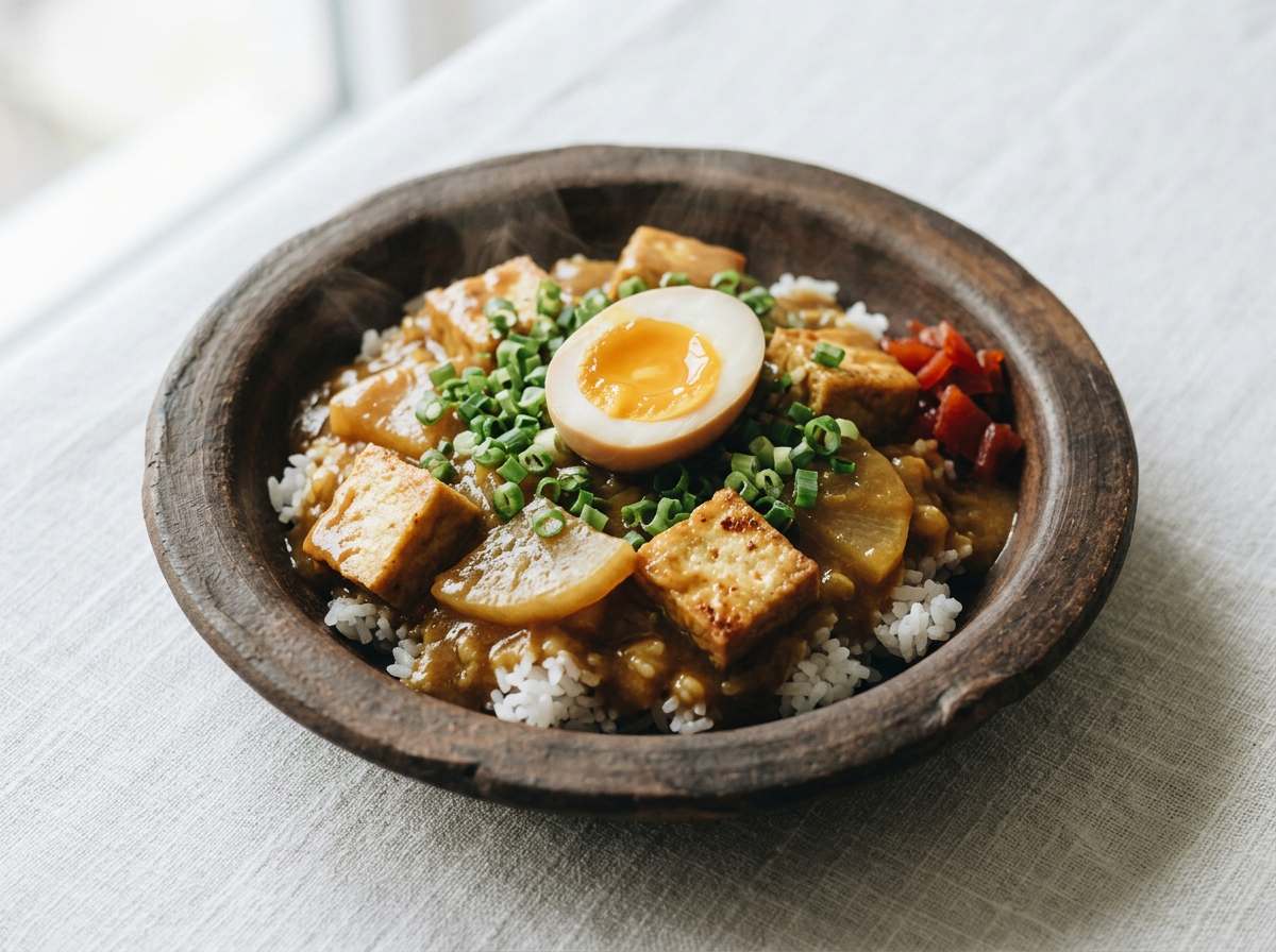厚揚げと大根のスパイシーカレー丼