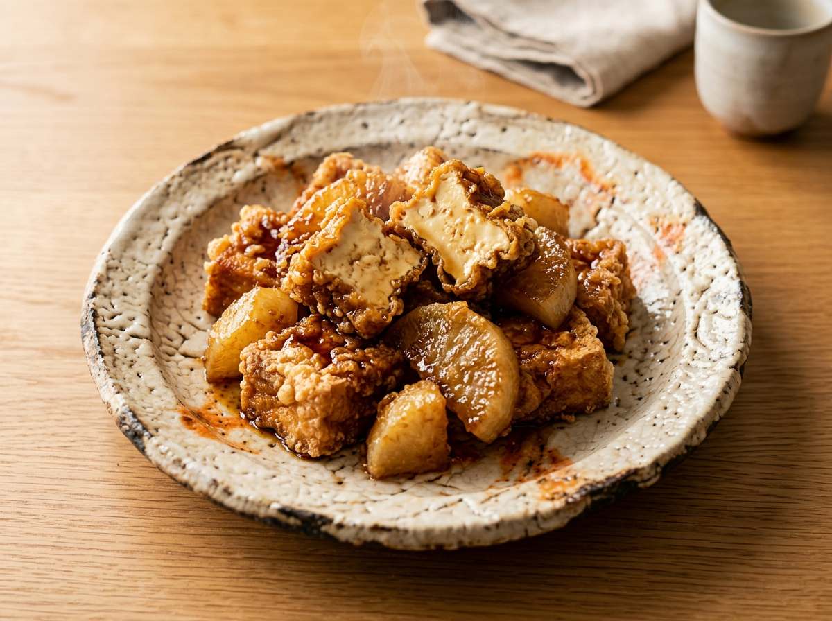 厚揚げと大根のオイスターソース風味揚げ