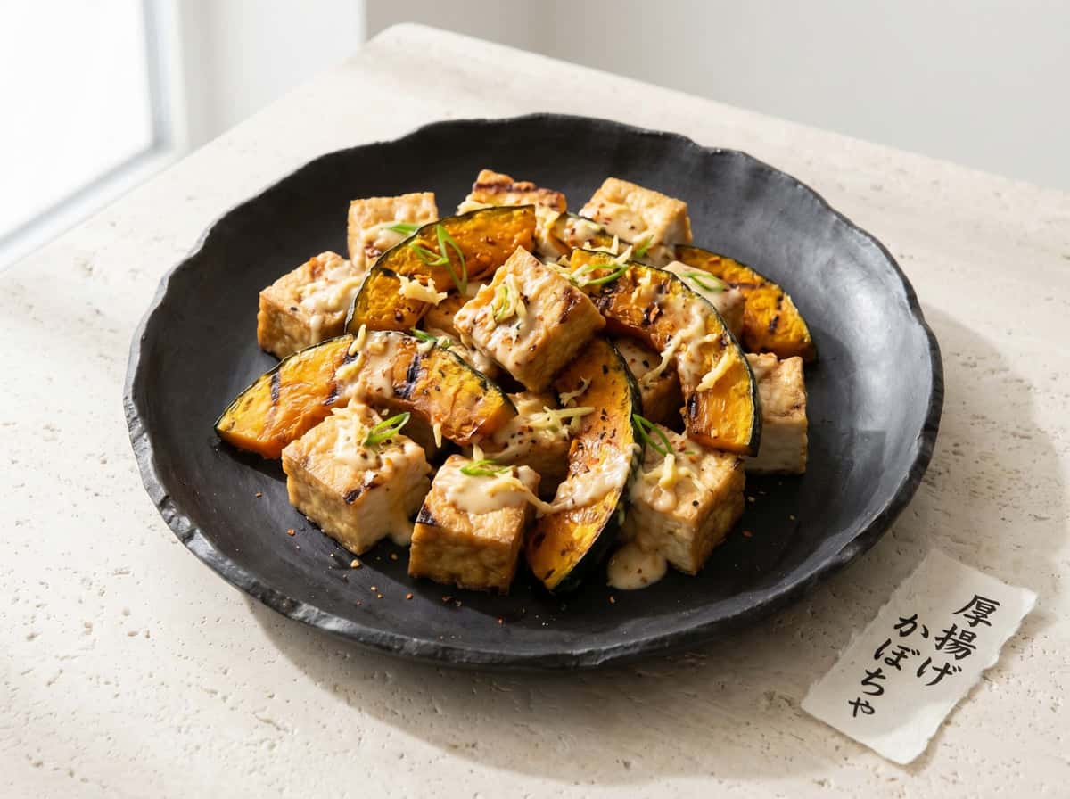 厚揚げとかぼちゃのマヨしょうが漬け
