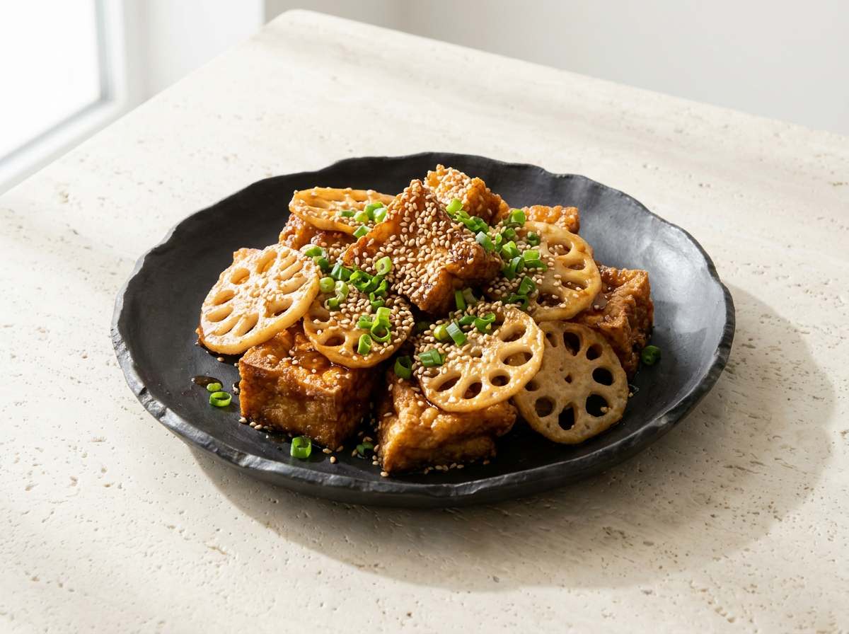 厚揚げとれんこんの香ばしごま油から揚げ