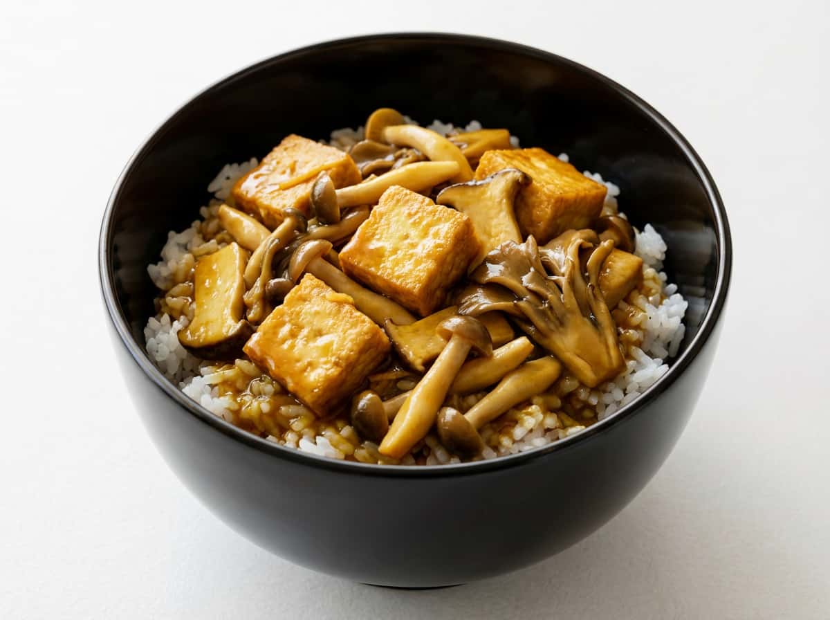 厚揚げときのこのスパイシーカレー丼