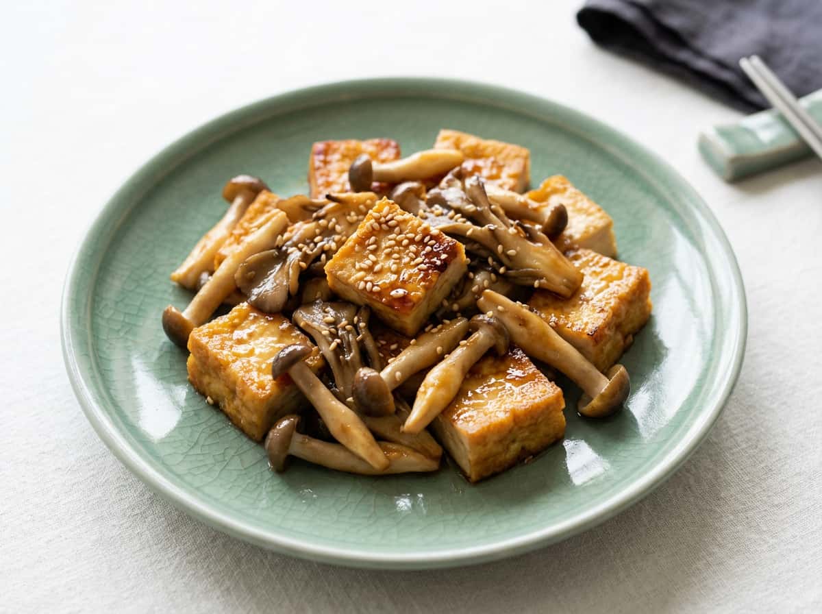 厚揚げときのこの焼肉だれ炒め