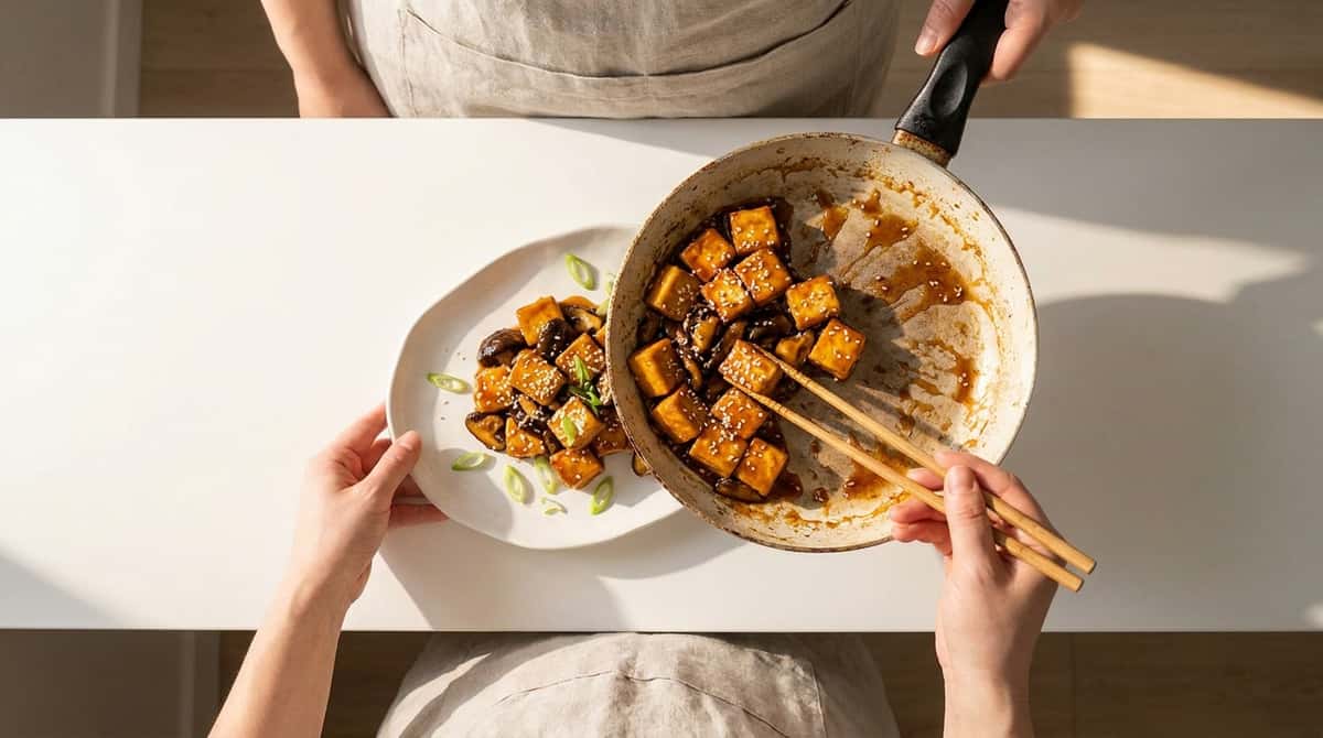 厚揚げときのこの焼肉だれ炒め(完成イメージ)