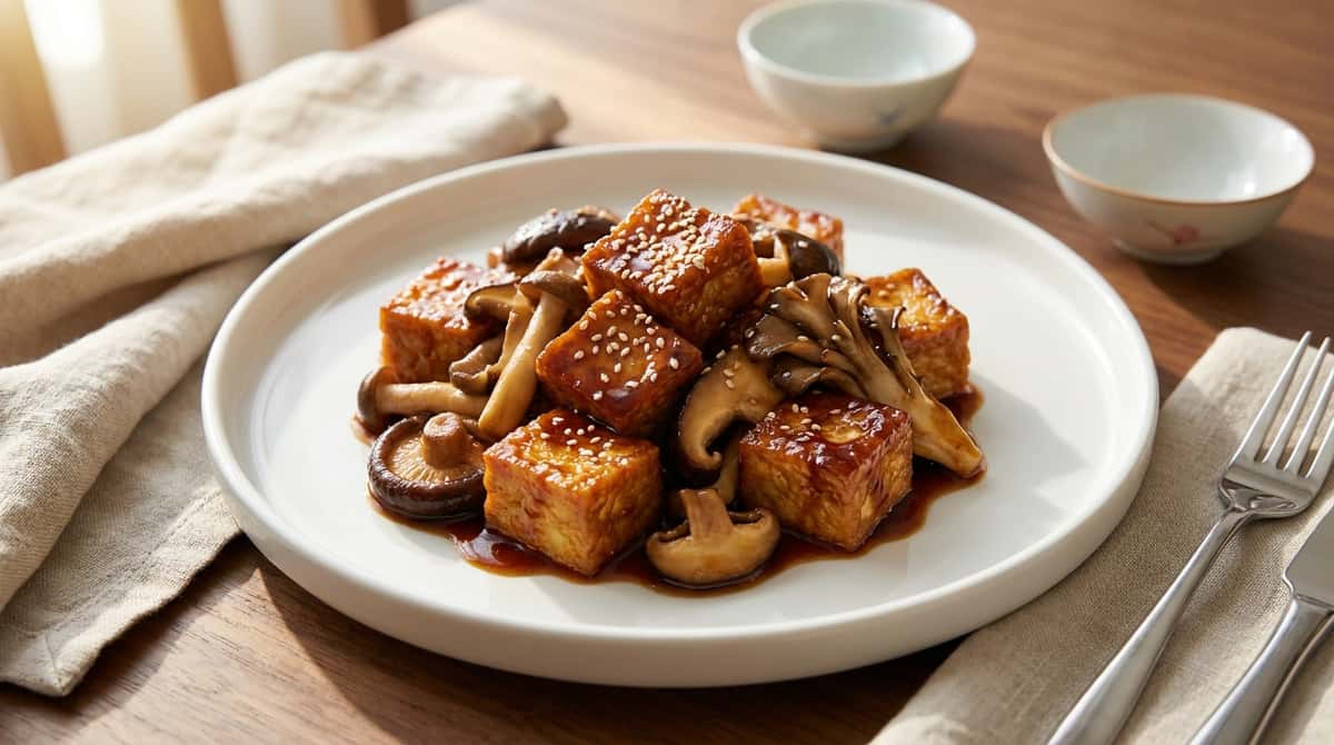 厚揚げときのこの焼肉だれ炒め(完成イメージ)