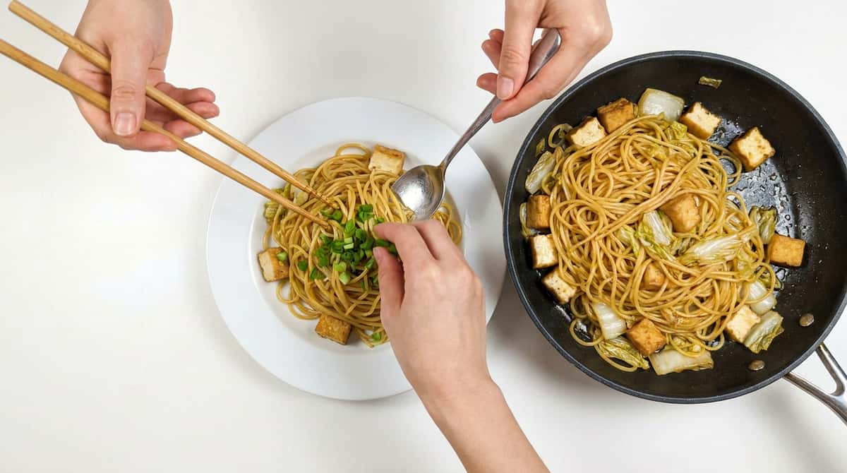 厚揚げと白菜のバター醤油パスタ（完成イメージ）