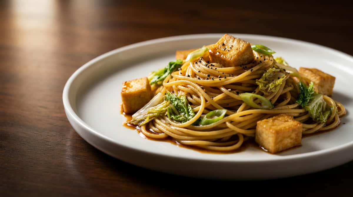 厚揚げと白菜のバター醤油パスタ（完成イメージ）