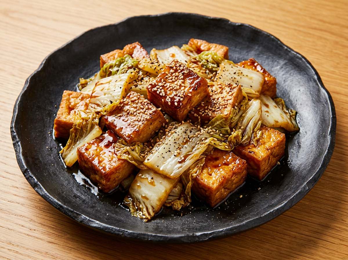 厚揚げと白菜のしょうゆ焼き