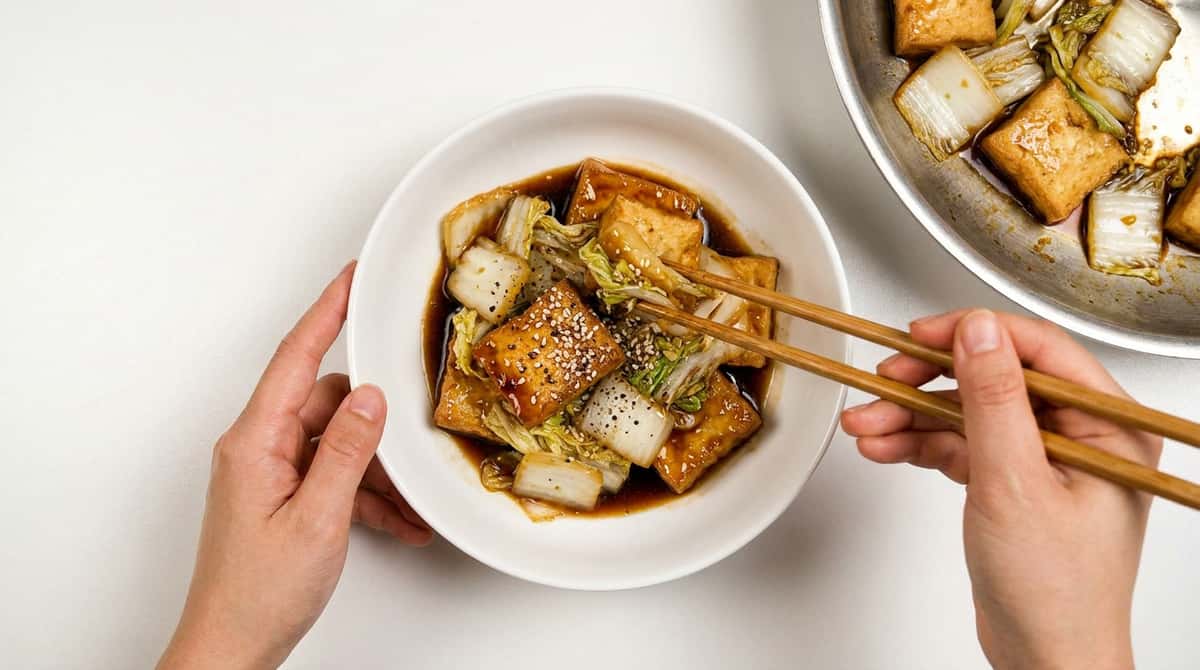 厚揚げと白菜のしょうゆ焼き（完成イメージ）