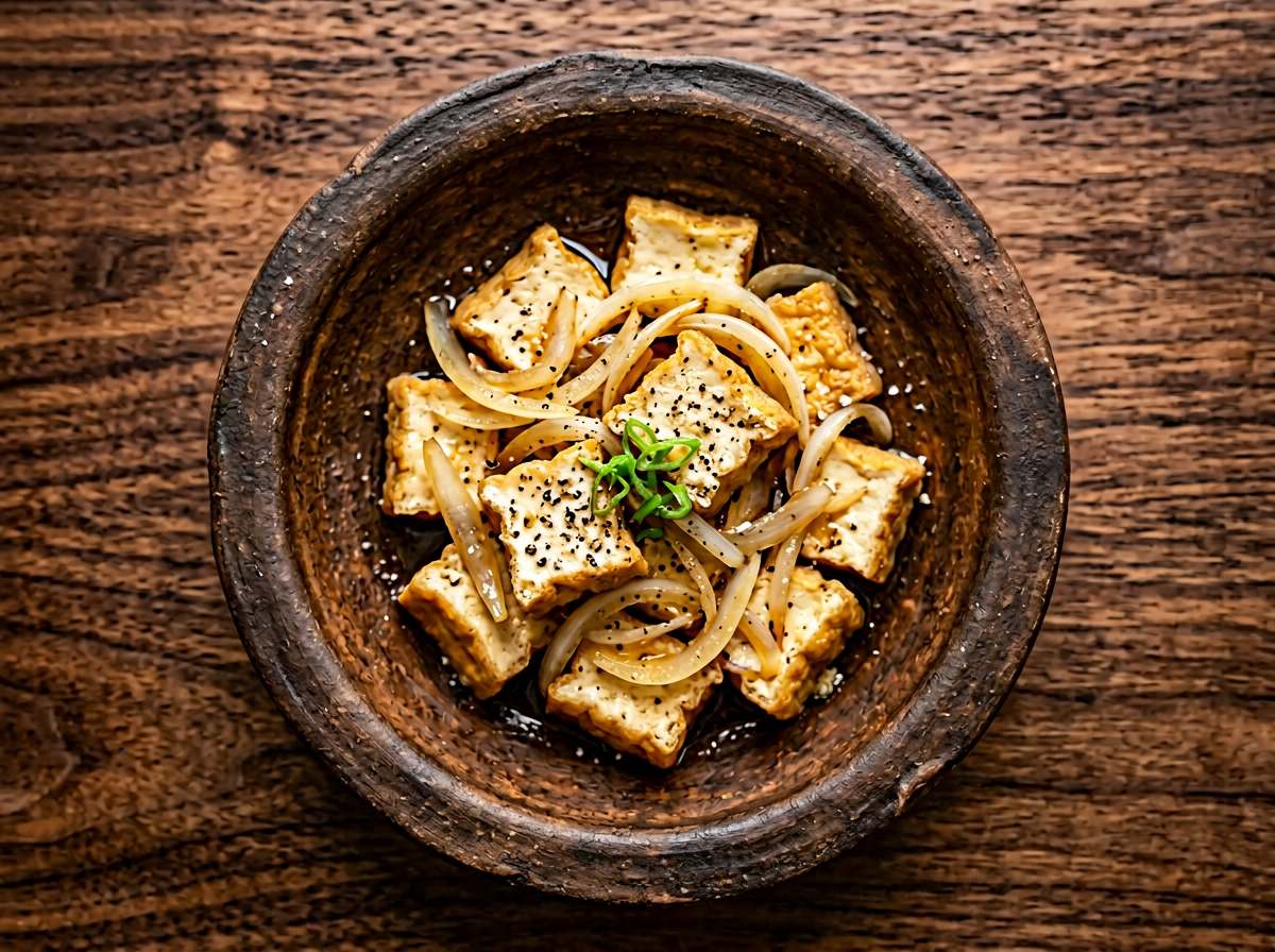 厚揚げと玉ねぎの塩こしょう和え