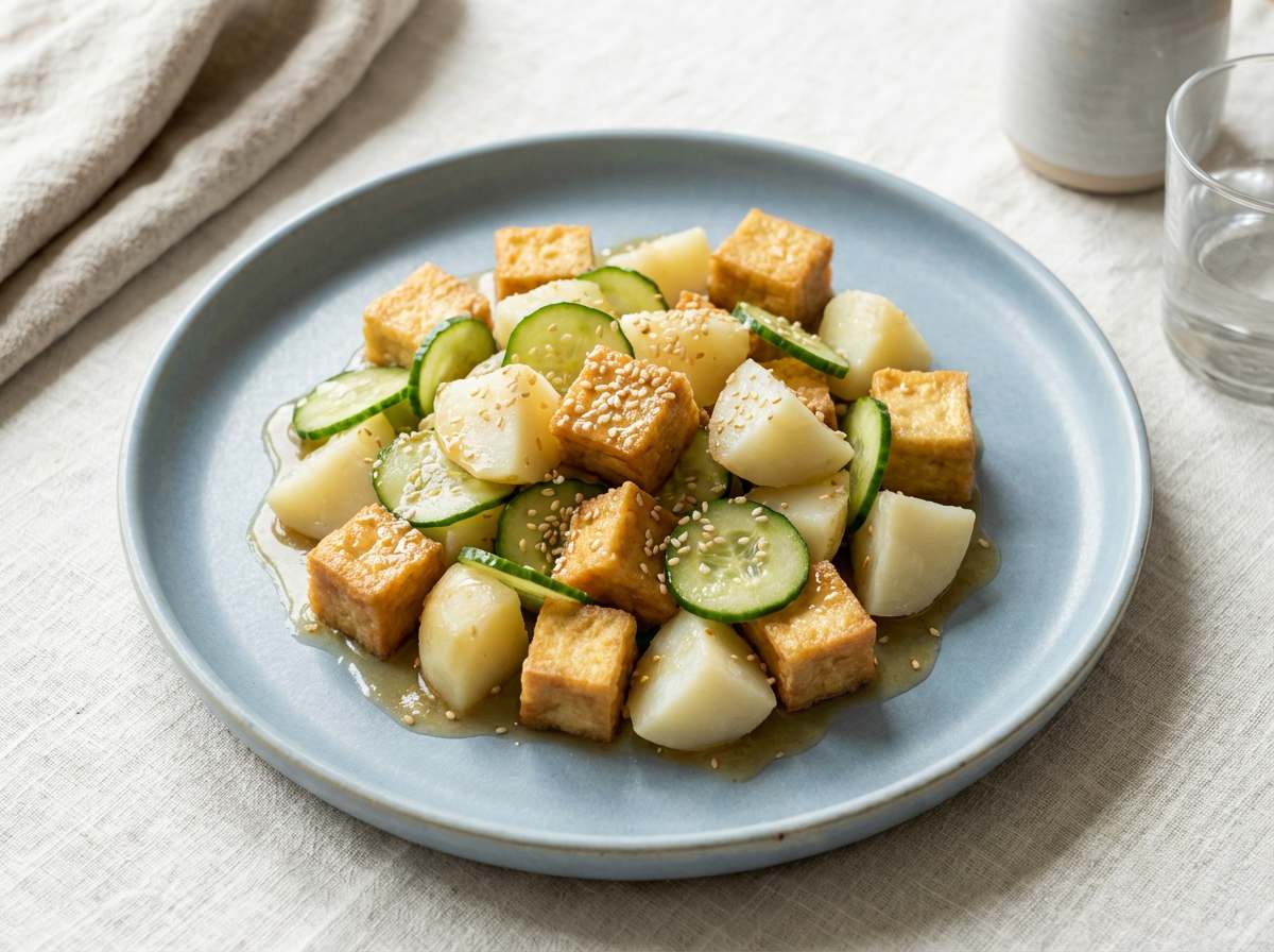 厚揚げとじゃがいものさっぱり鶏だし和え