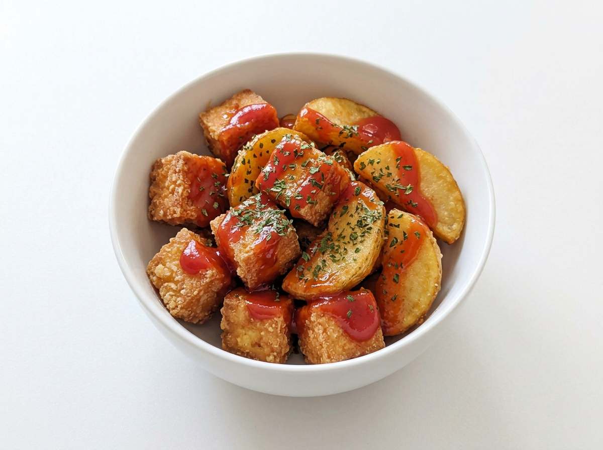 厚揚げとじゃがいものケチャップ揚げ