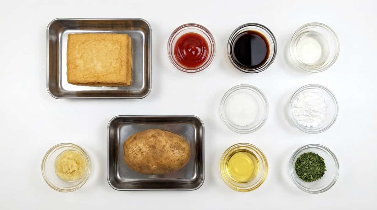 厚揚げとじゃがいものケチャップ揚げ（材料）