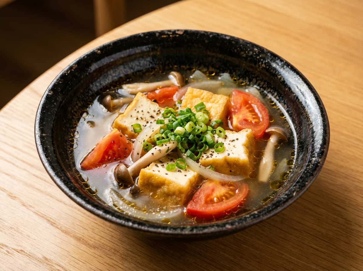厚揚げとトマトのごま油香るダイエットスープ