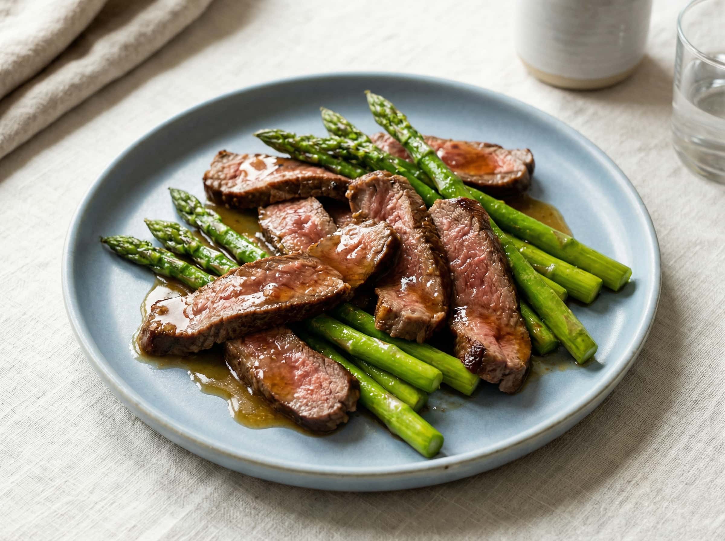 牛こまとアスパラのコンソメ焼き
