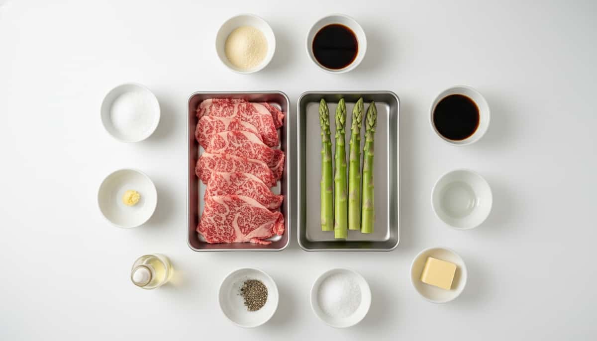 牛こまとアスパラのコンソメ焼き（材料）