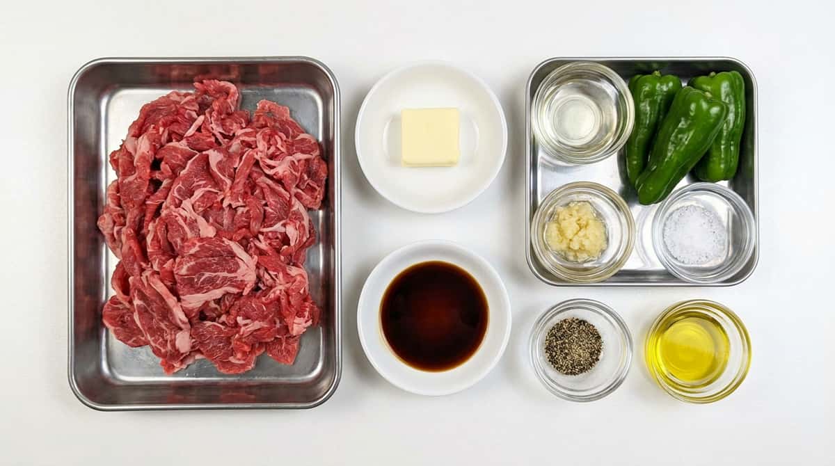牛こま切れ肉とピーマンのバター醤油ダイエット炒め（材料）
