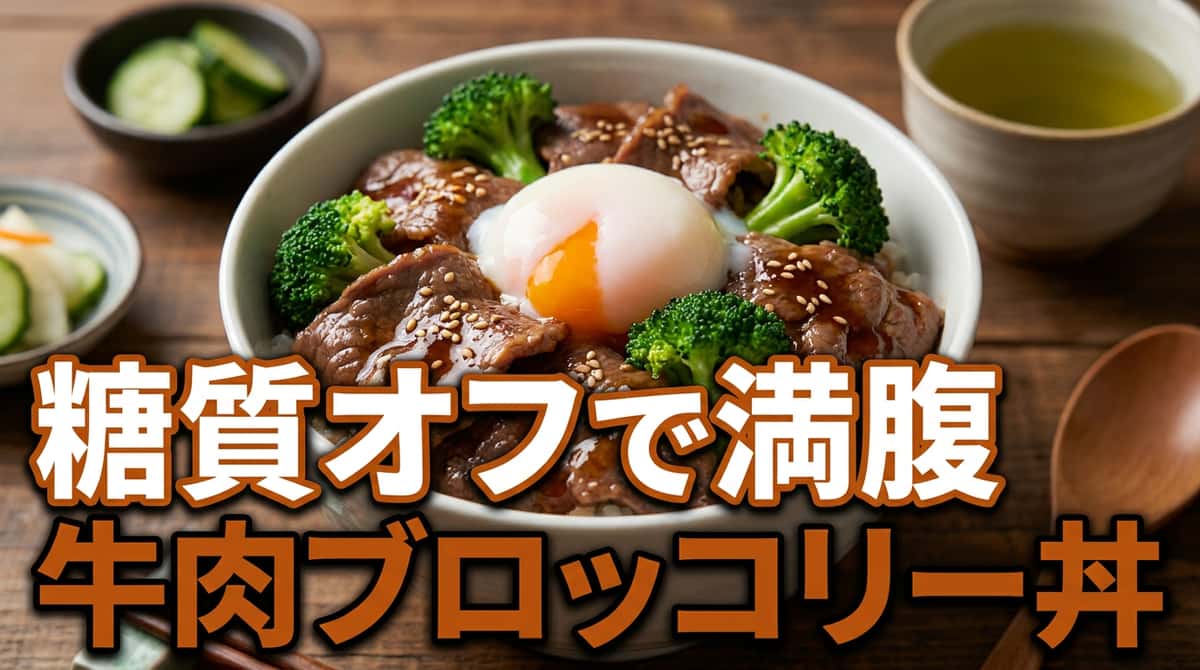 牛こまとブロッコリーのバター醤油丼（糖質オフ）