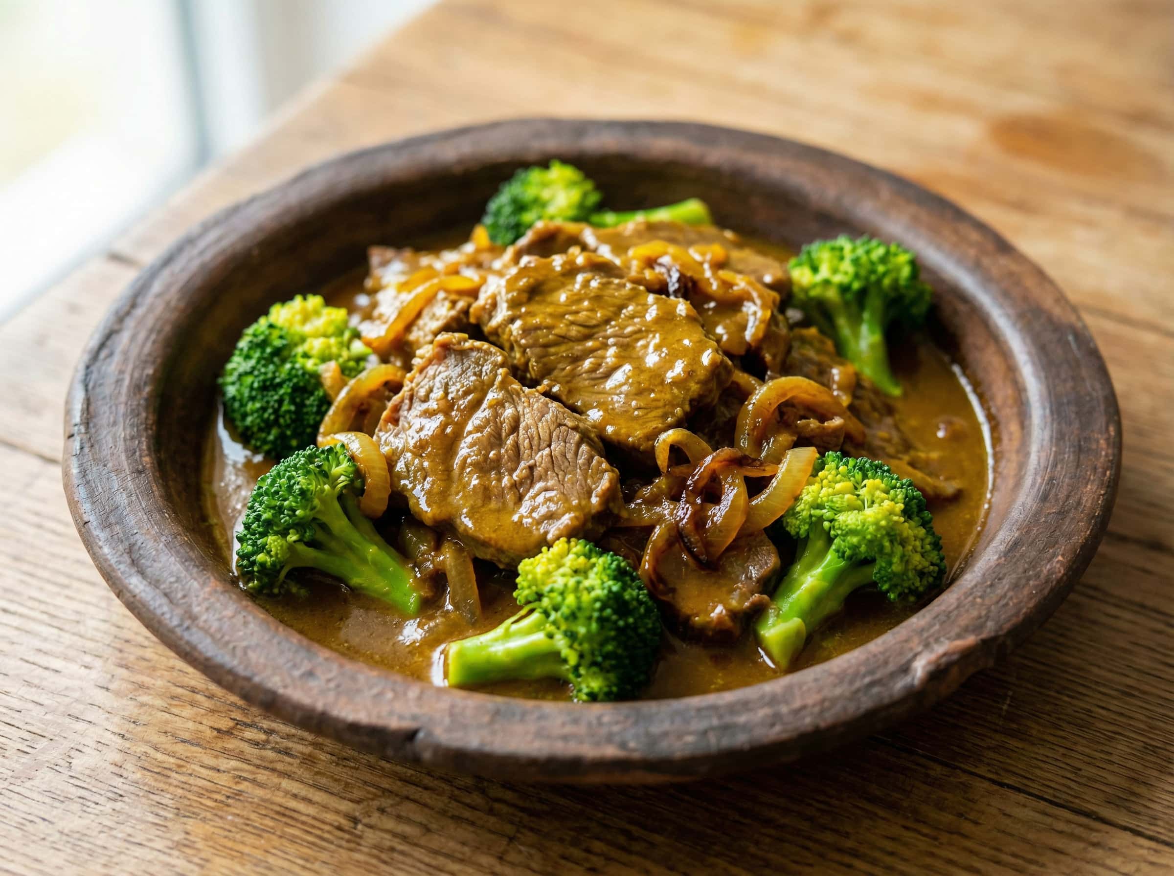 牛こまとブロッコリーのカレーレンジ蒸し