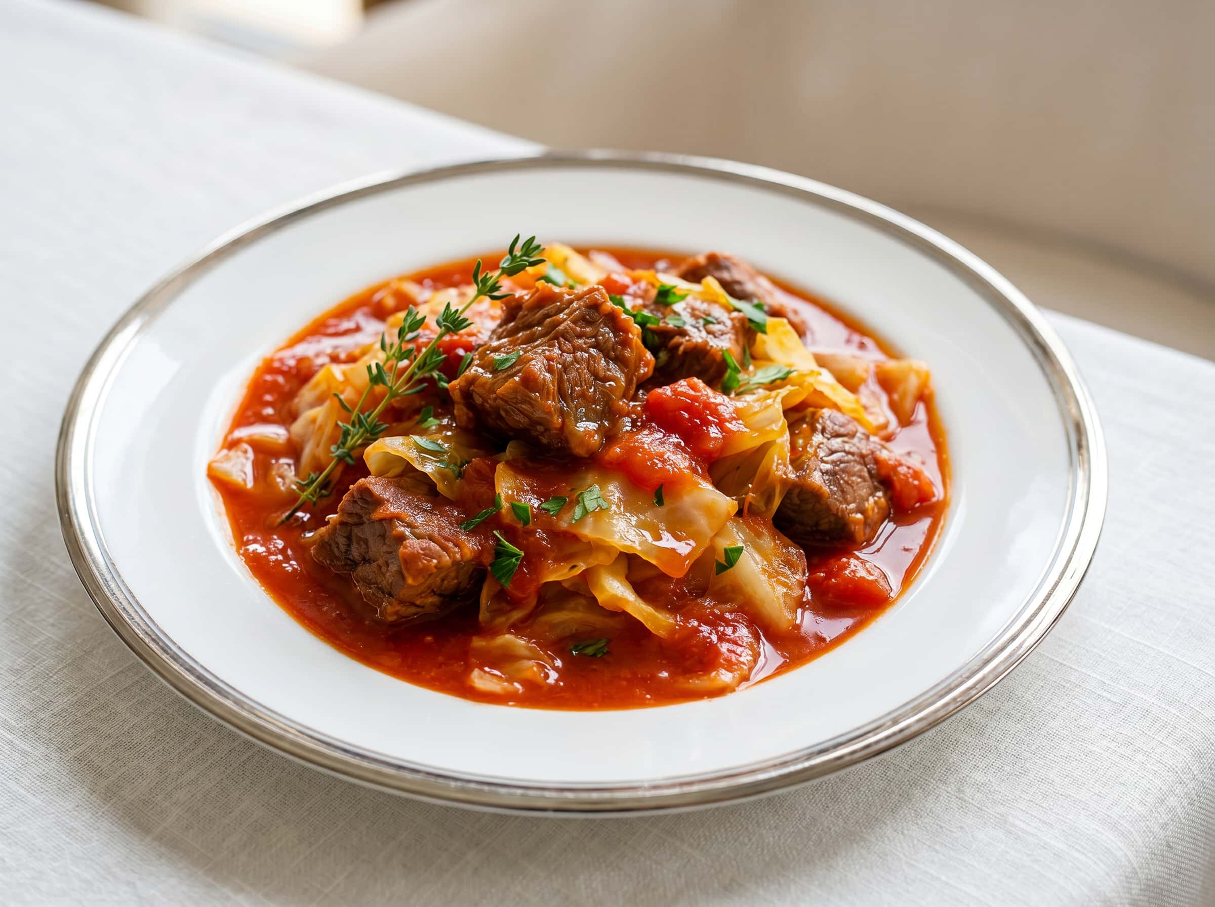 牛こまとキャベツのトマト缶焼き（ガッツリ）