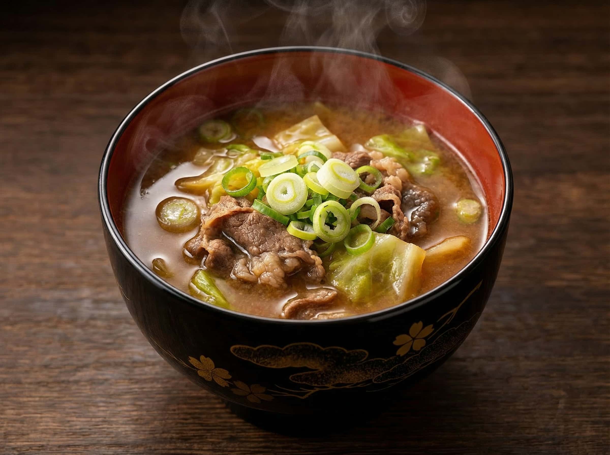 牛こまとキャベツの味噌スープ（糖質オフ）