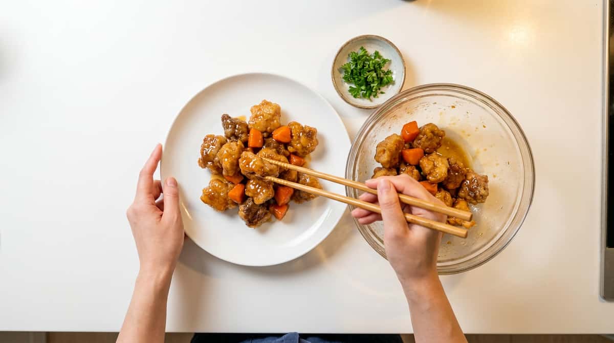 牛こまとにんじんのバター醤油から揚げ（完成イメージ）