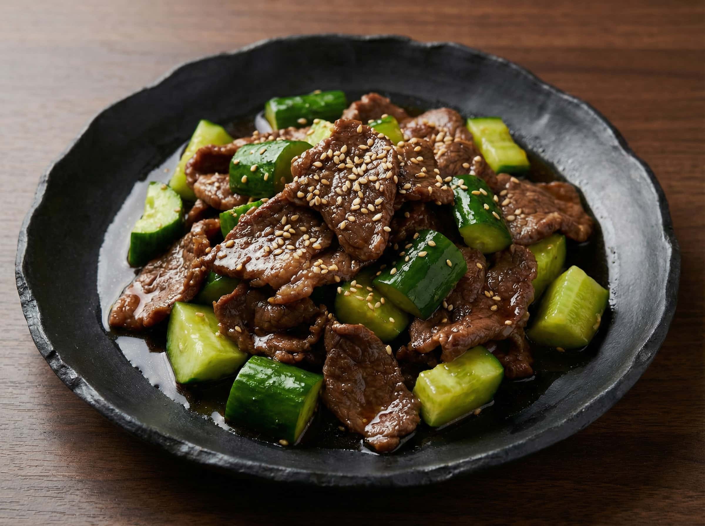 牛こまとたっぷりきゅうりのめんつゆ漬け（ごはん泥棒）