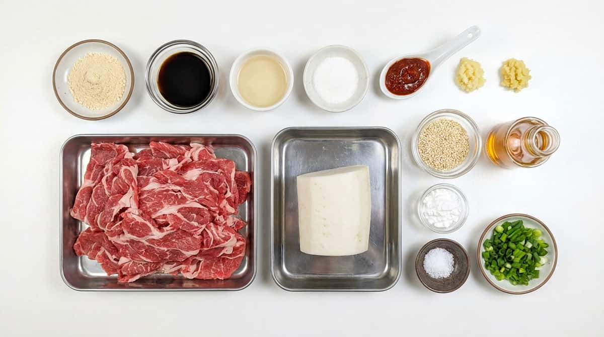 牛こま切れと大根のピリ辛鶏ガラ漬け（材料）