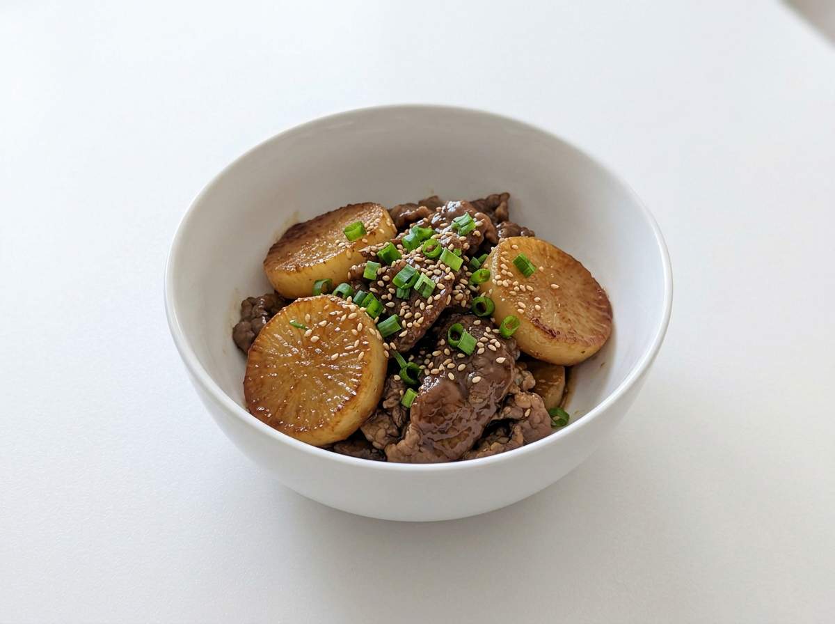 牛こまと大根のオイスターソース焼き