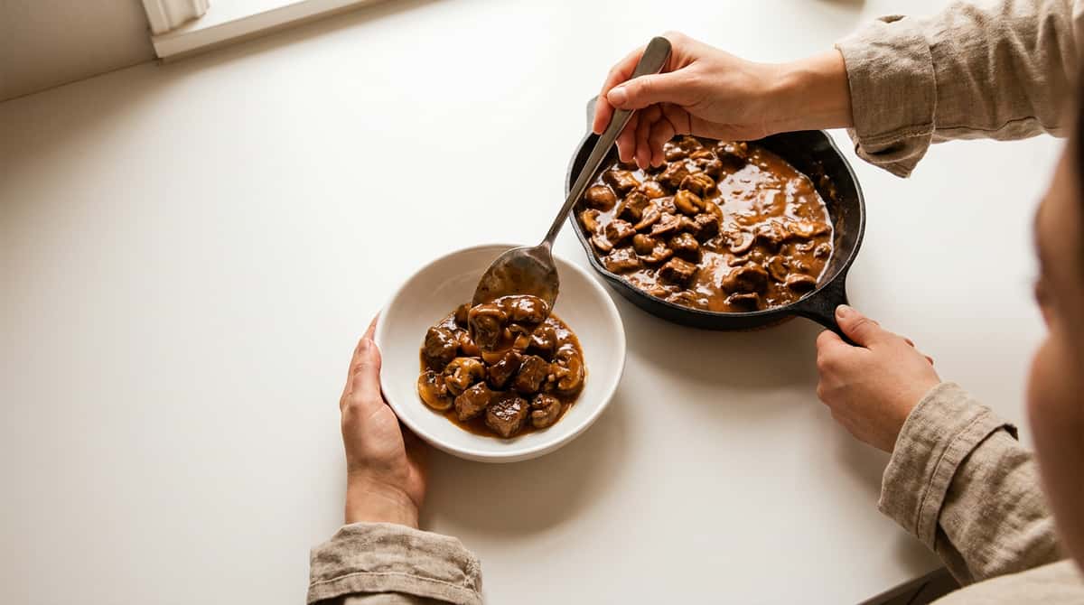 牛こまときのこの甘旨煮（完成イメージ）