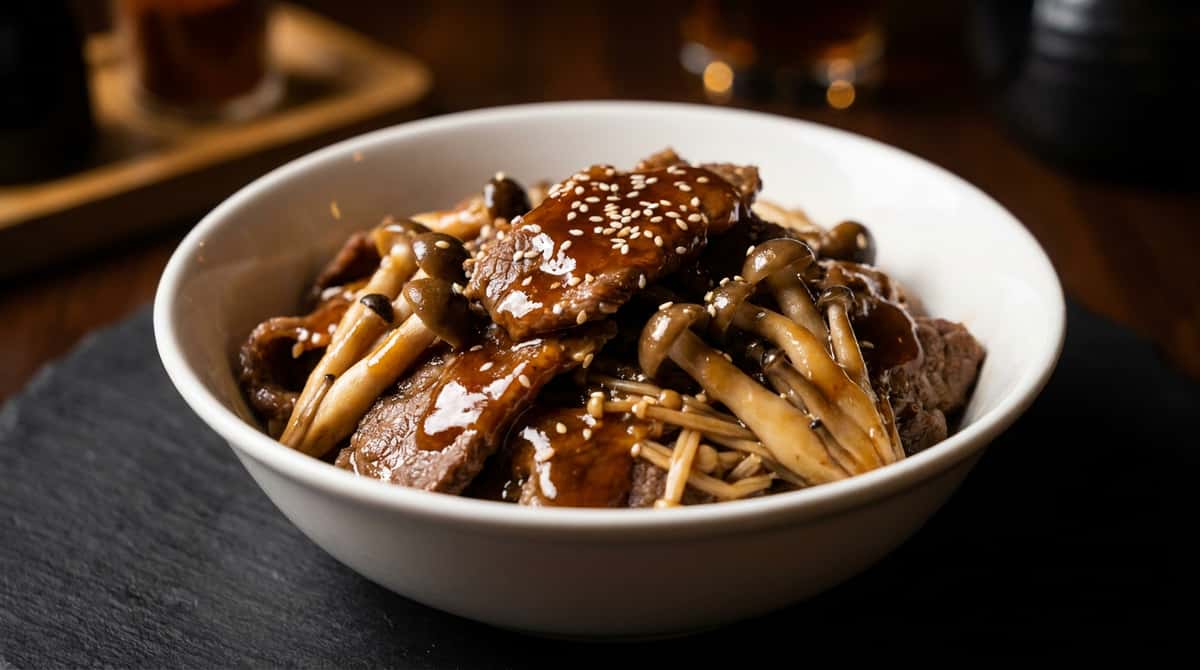 牛こまときのこの甘旨煮（完成イメージ）