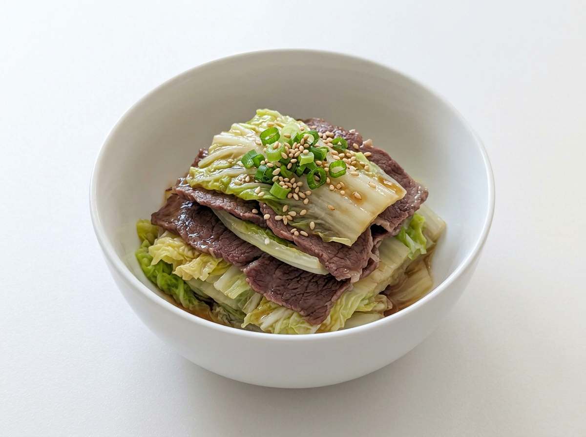 牛こまと白菜のポン酢蒸し