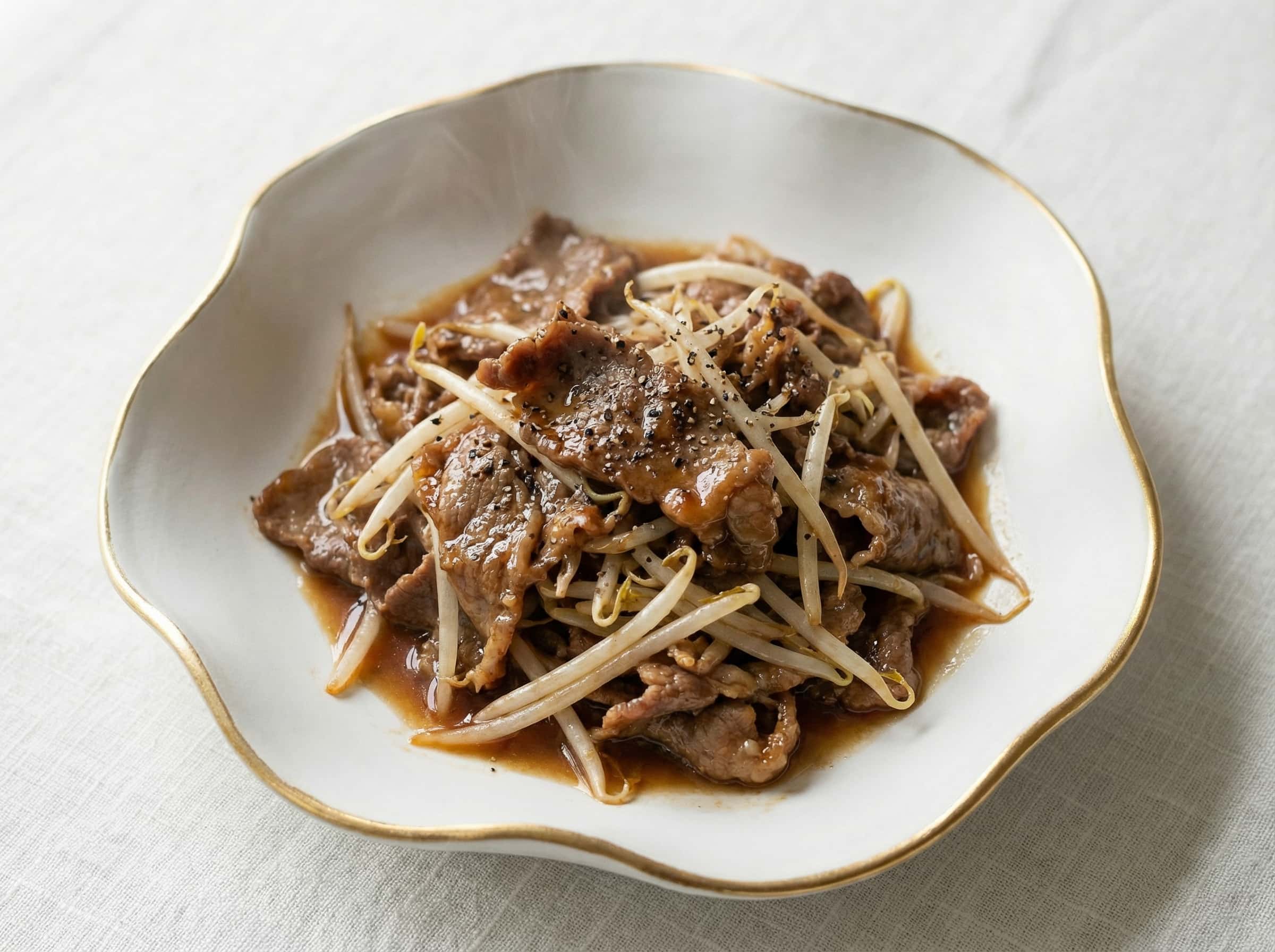 牛薄切りともやしの味噌焼き（作り置き）