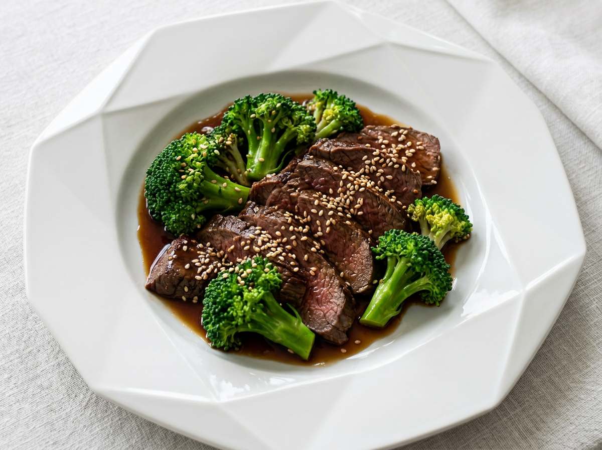 牛薄切り肉とブロッコリーのポン酢和え