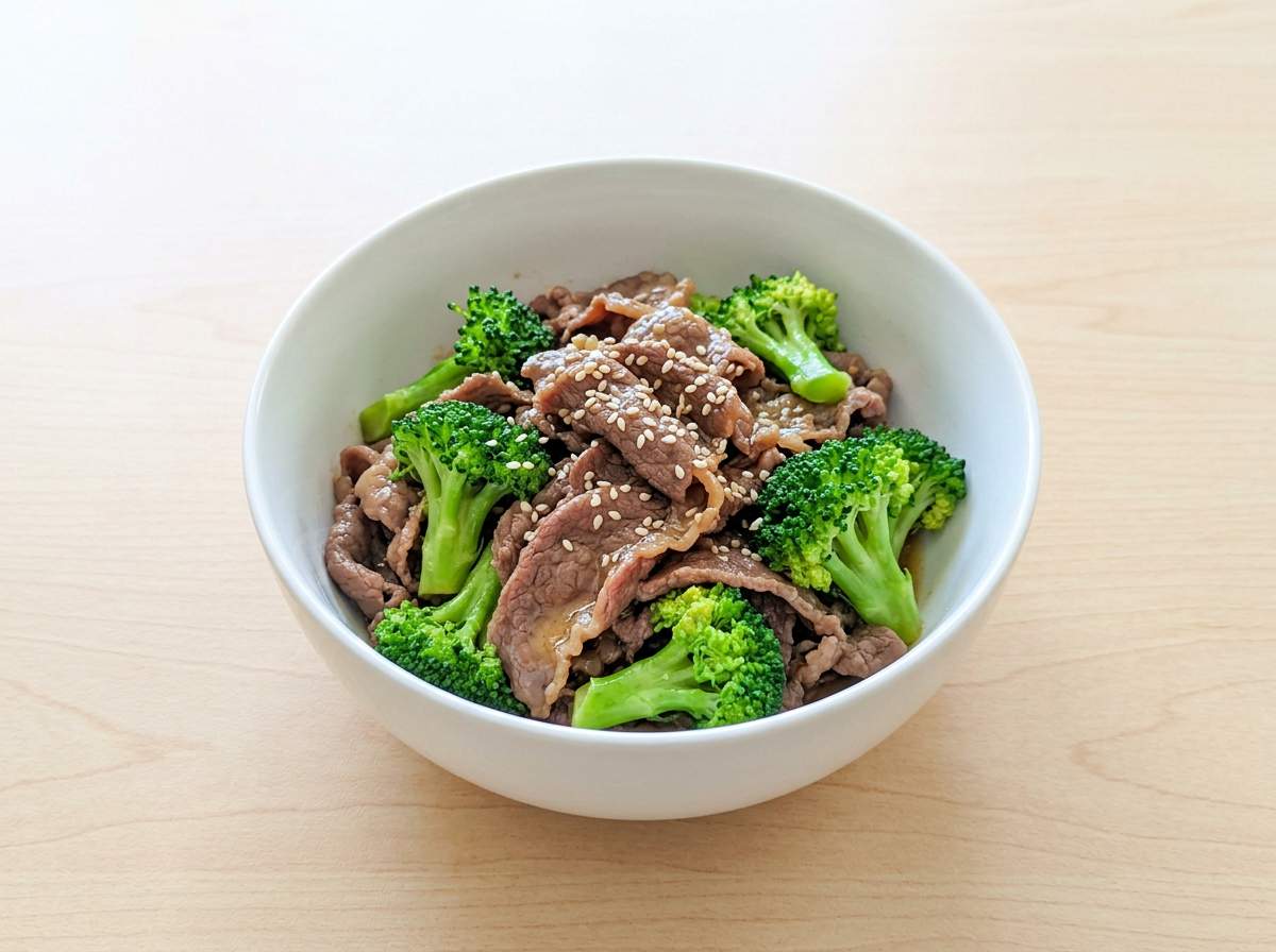 牛薄切り肉とブロッコリーの白だし漬け