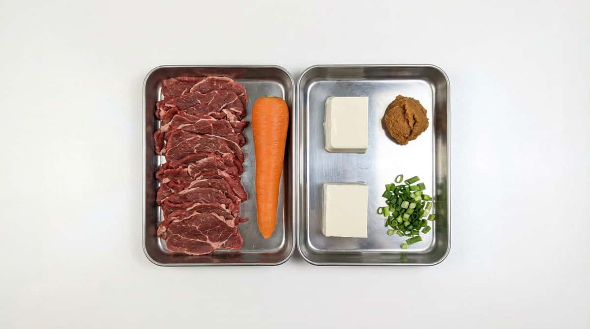 牛薄切り肉とにんじんの味噌揚げ（材料）