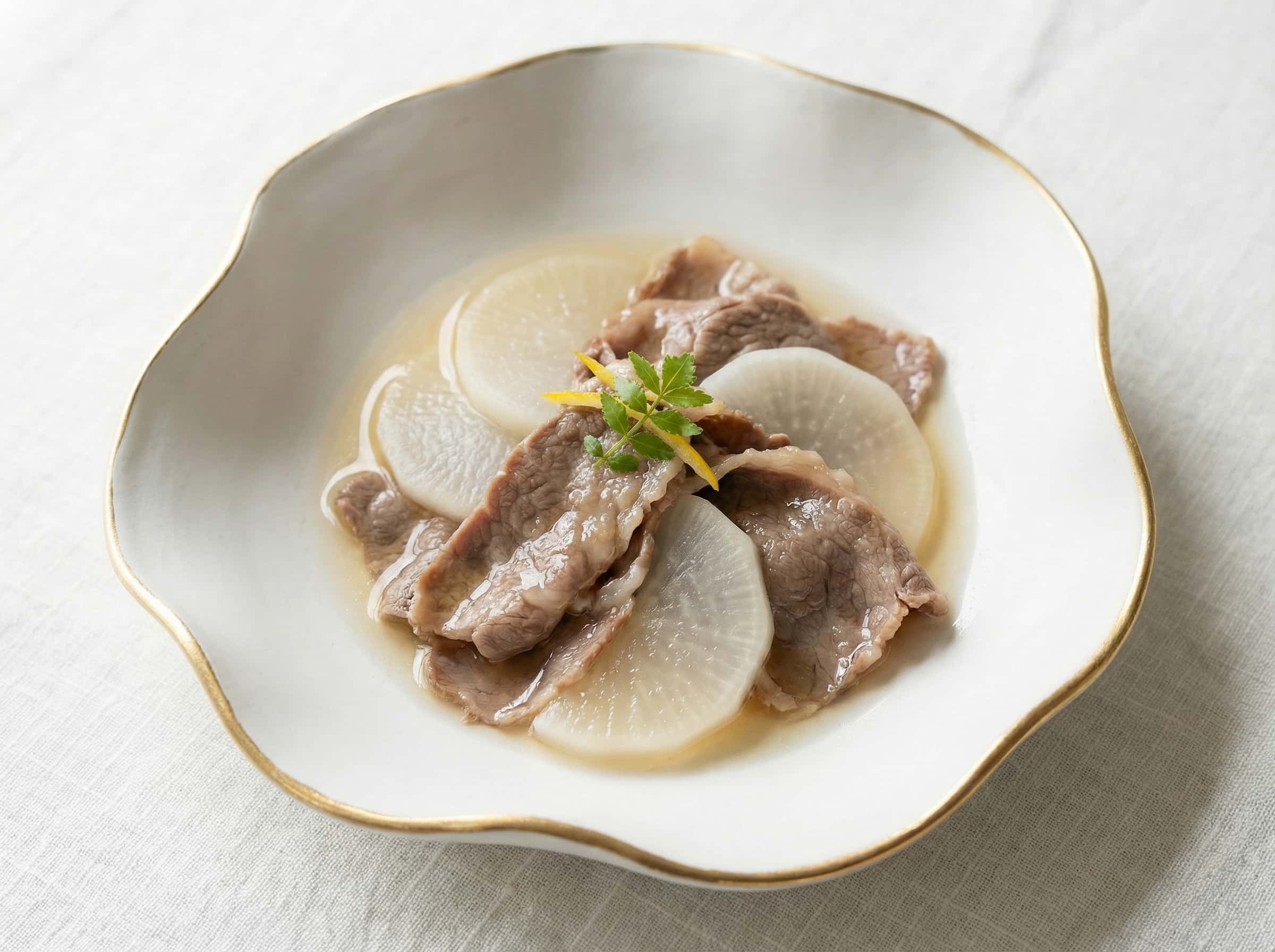 牛薄切りと大根の鶏がら風味漬け