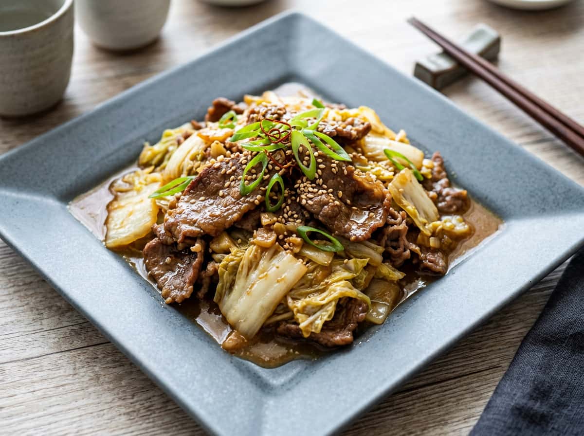 牛薄切り肉と白菜のコク旨みそ炒め