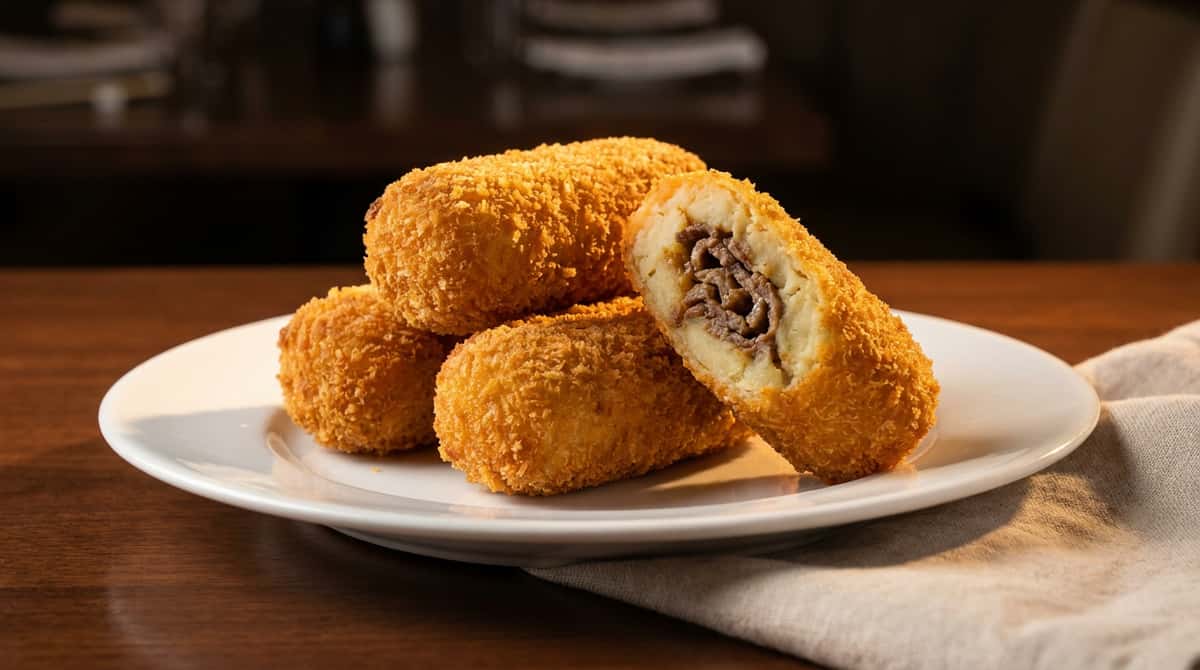 牛薄切りとじゃがいもの味噌一口揚げ（完成イメージ）