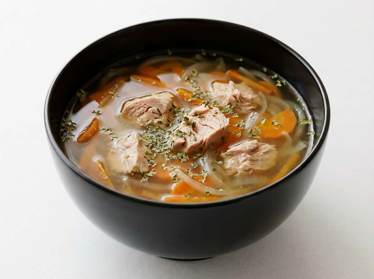 ツナとにんじんの節約コンソメスープ