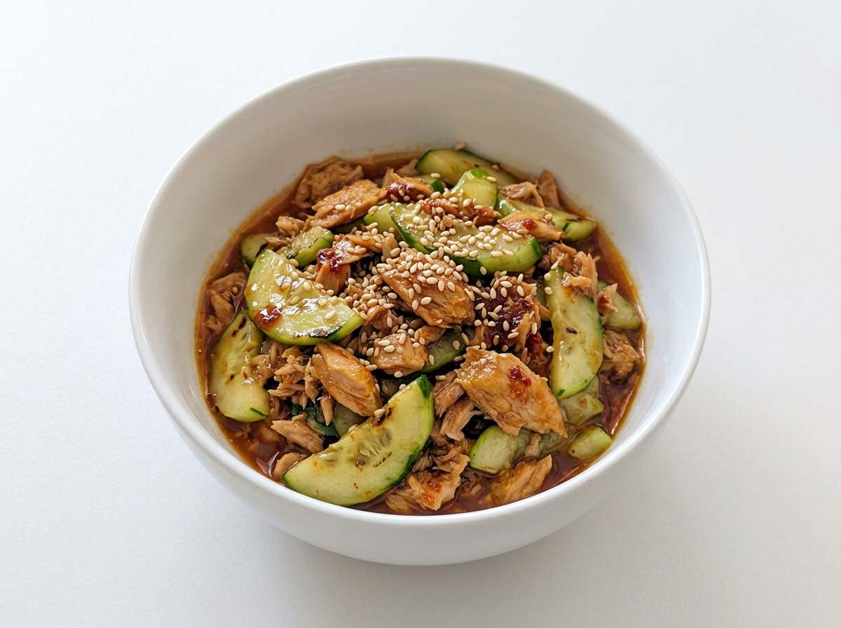 ツナときゅうりのピリ辛甘酢焼き