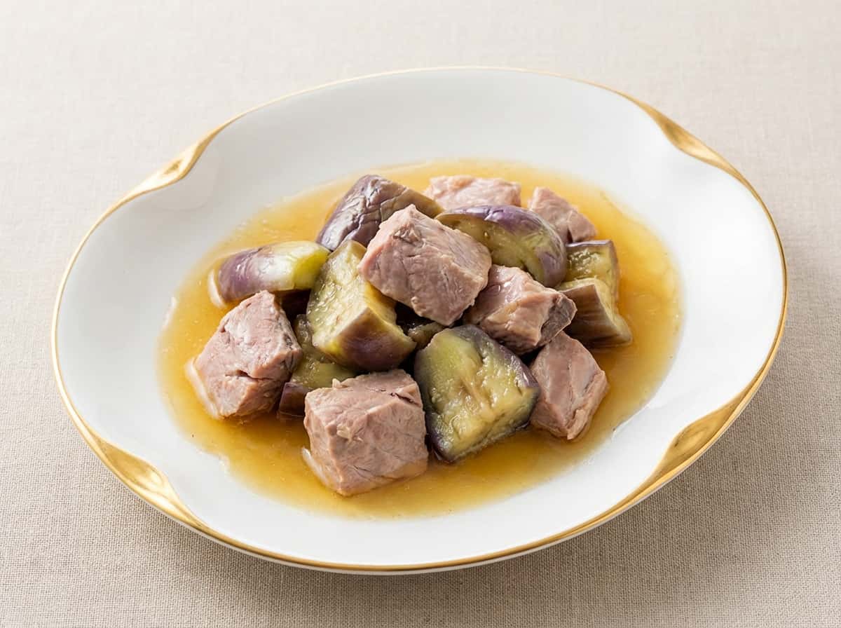 ツナとなすの鶏がらだれ漬け