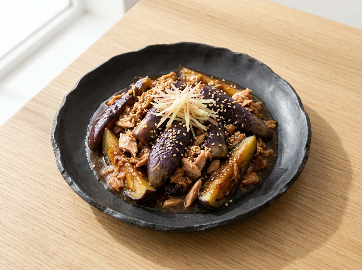 ツナ缶となすの甘酢煮