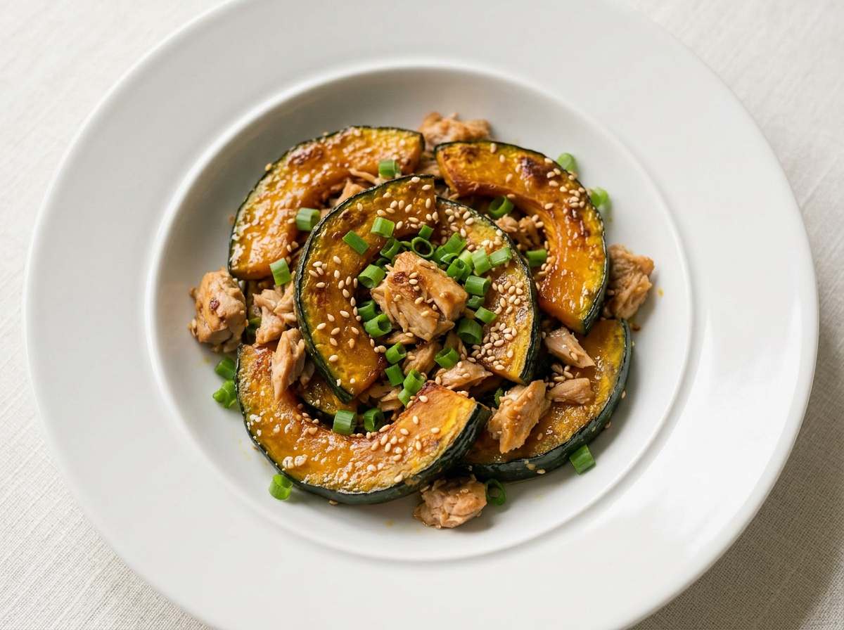 ツナとかぼちゃのごま油香るこんがり焼き