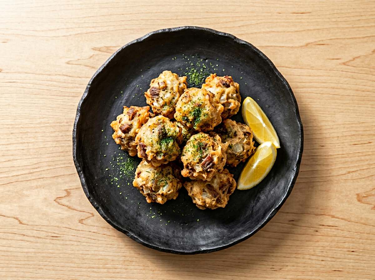 ツナと玉ねぎのめんつゆコロコロ揚げ