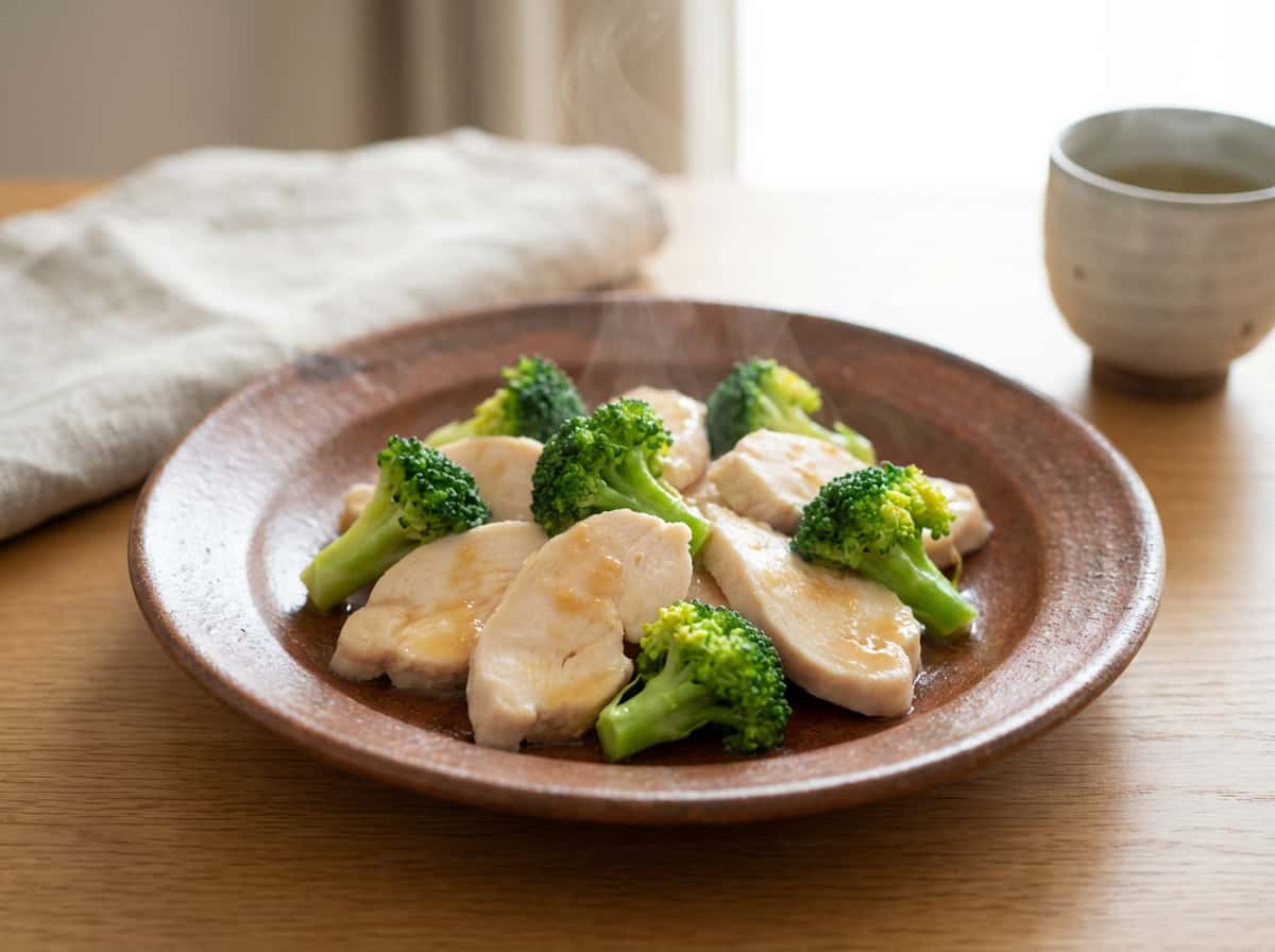 鶏むね肉とブロッコリーの味噌蒸し（お弁当向き）